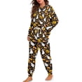 thumbnail image 2 of FOR U DESIGNS Halloween Pumpkin Ghost Womens Pajamas with Drawstring Pants Set of 2 Size XL Nightwear Long Sleeve Crew Neck Tops and Pants with Pockets for Women, 2 of 6