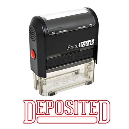 DEPOSITED Self Inking Rubber Stamp - Red Ink (ExcelMark A1539)