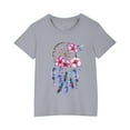 thumbnail image 2 of Sakmal Gray Clothes For Kid Baby Boy Girl Cotton Floral 3-7y Short Sleeve Crew Neck Daily Life Childrens Tops, 2 of 5