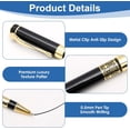 thumbnail image 3 of Luxury Metal Rollerball Pen Set 05mm Business Ballpoint Pen Gift with Gift Box Extra 2 Ink Refills Fancy Nice Writing Pens Personalised Ball Pens Birthday Valentine s Day Gifts for Men Women Black, 3 of 5