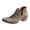Gray, variant on Women Geometric Embroidery Cutout Western Ankle Cowboy Boots Snip Point Toe Slip On Footwear For Country Casual Outdoor