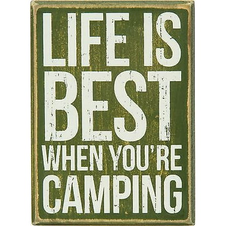 LIFE IS BEST WHEN YOU'RE CAMPING Wooden Box Sign 5.5