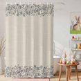 thumbnail image 6 of Shower Curtain Spring Floral Line Art Shower Curtains for Bathroom Decor, Waterproof Polyester Shower Curtain Set with Hooks, Standard Size 72" x 72" Linen Texture, 6 of 9