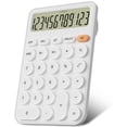 thumbnail image 1 of Calculadora escolar de 12 dígitos, tamaño de mesa 16 x 11 cm, botones grandes, pantalla LCD fácil de usar, pantalla inclinable 15° para calculadoras infantiles, 1 of 6