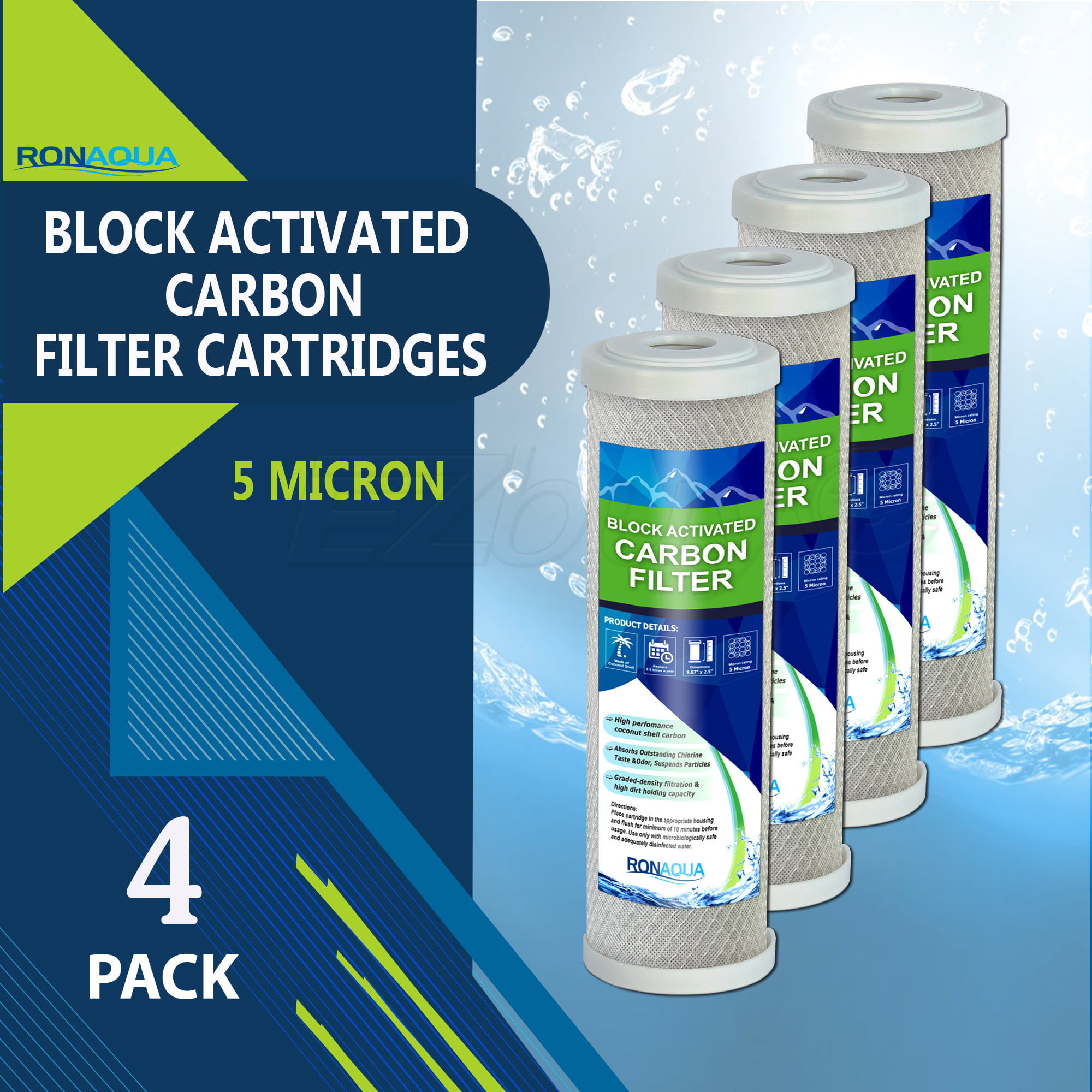 Details about  / CARBON BLOCK FILTER 2.5/"X10/" 5 MICRON HYDRONIX  CB-25-1005 CASE OF 20