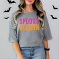 thumbnail image 5 of Spooky Season Bright Distressed - Women's Garment Dyed Graphic T-Shirt, 5 of 12