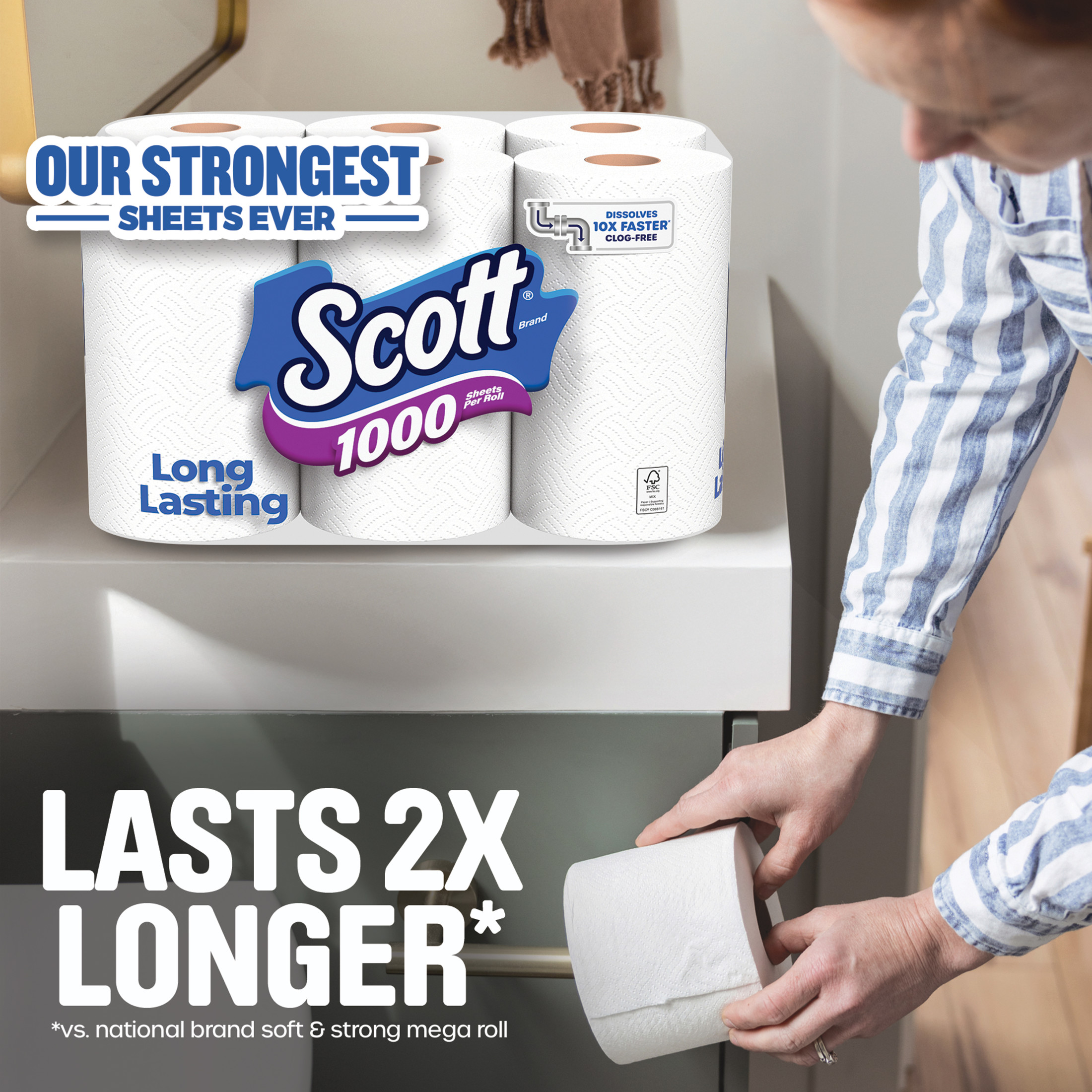 Scott 1000 Toilet Paper, 12 Rolls, 1000 Sheets per Roll photo 3