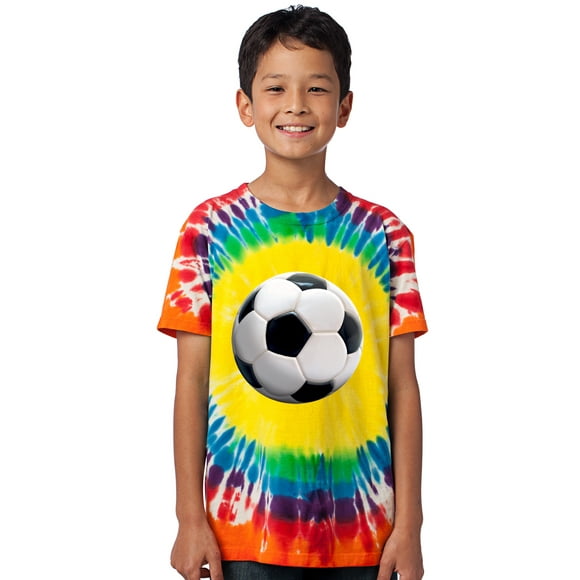 Enfants 3D Ballon de Football Cravate Colorant T-shirt - Arc-en-Ciel, Moyen