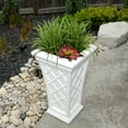 thumbnail image 3 of Mayne Georgian 28" x 16" x 16" Tall Self-Watering Polyethylene Planter - White, 3 of 5