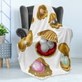 thumbnail image 4 of Pearls Soft Flannel Fleece Throw Blanket, Open Shells Different Type of Shapes Wealth Gemstone of the Sea Print, Cozy Plush for Indoor and Outdoor Use, 70" x 90", Multicolor, by Ambesonne, 4 of 5