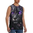 thumbnail image 2 of Balery Purple-Eyed Floral Leopard Camisetas sin mangas para hombre, absorbe la humedad y protege contra el mal olor.-3X-Large, 2 of 7