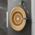 thumbnail image 3 of WinZo Bathroom Artistic Vessel Sink, 24x16x5.9 inch Oval Bowl Sink, Retro Ceramic Washbasin Above Counter, Ceramic Porcelain Bathroom Sink Bowl for Vanity, Carving Brown, 3 of 7