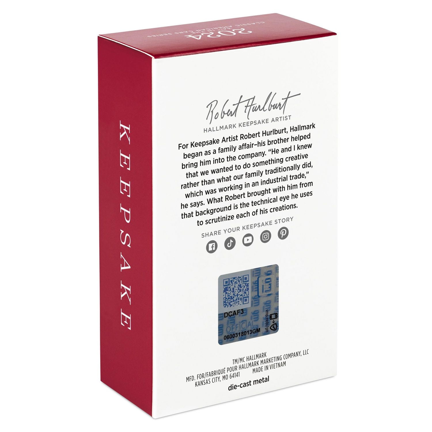 Hallmark Keepsake Christmas Ornament (Classic American Cars 1968 Chevrolet Corvette L88 2024 Metal)