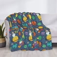 thumbnail image 3 of Uemuo Cartoon Space Printed Throw Blanket for Couch, Fluffy Fuzzy Blankets for Bed, Sofa, Cozy Flannel Faux Fur Blanket-80"x60", 3 of 6