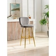 thumbnail image 2 of Luccalily Counter Height Bar Stools Set of 2,Velvet Bar stools with Back and Footrest,Modern Design and Golden feet for Kitchen,Bistro Pub, Dining Chair, 2 of 9