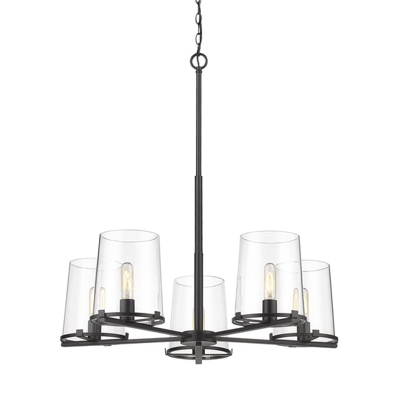 3032-5MB-Z-Lite-Callista - 5 Light Chandelier In Transitional Style-34.5 Inches Tall and 33 Inches Wide-Matte Black Finish    -Traditional
