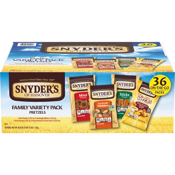 Snyder's of Hanover Pretzels, Variety Pack of Pretzels Individual Packs