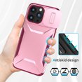 thumbnail image 5 of Dteck Case for iPhone 15 Pro,Shockproof TPU+PC Armor Case Slide Lens Protection Cover for iPhone 15 Pro,Pink, 5 of 7