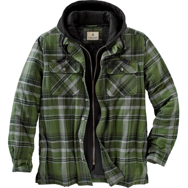 Legendary Whitetails Chaqueta con capucha estándar Maplewood para hombre, color verde militar, cuadros medianos