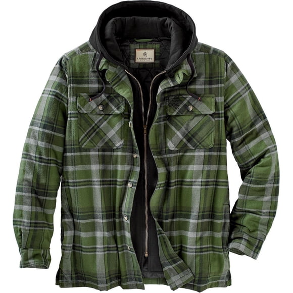 Legendary Whitetails Chaqueta con capucha estándar Maplewood para hombre, color verde militar, cuadros medianos
