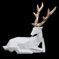 thumbnail image 3 of Deer Statue Decoration, Decorative Exquisite Deer Statue, Geometric Desktop 2Pcs For Cabinet Table Resin Deer Statue Animal Sculpture, 3 of 8