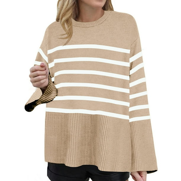 Suéter Navideño Gibobby casual suelto con cuello redondo Rosa Dorado S