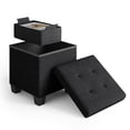 thumbnail image 1 of Cubo otomano STORAGEBUD con papelera pequeña, color negro, 1 of 9