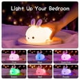 thumbnail image 2 of Luz Nocturna Para Niños,luz Nocturna Para Bebés,luz Nocturna Para Niños Recargable,luz Nocturna Led Para Bebé Conejo Táctil,luz Nocturna De Silicona Portátil Niña Niño Adulto,usb Nig, 2 of 5