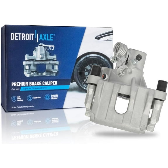 Detroit Axle - Rear Left Brake Caliper for 2010 2011 2012 2013 Mazda 3 Sport, Driver Side Disc Brake Caliper with Bracket Replacement