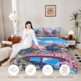 thumbnail image 3 of Erosebridal Pink Cherry Blossoms Kids Twin Comforter Sets, Japanese Style Bedding Set, 2pcs, 3 of 6