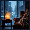 thumbnail image 4 of Himalayan Salt Lamp with Wooden Base, Small Night Light LED Salt Lamp Bulbs, Natural Teardrop Multi-Color USB Decor for Bedroom Office, 4 of 8