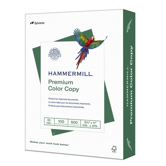 Hammermill Premium Color Copy Paper, 100 Bright White, 32lb, 8.5 x 11, 500 Sheets