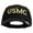 Black, variant on USMC Letter Embroidered 6 Panel Unstructured Cotton Twill Cap Made in USA - Black OSFM