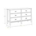 thumbnail image 2 of Sauder Commode en Bois Manufacturé à 6 Tiroirs en Chêne Corbeau, 2 of 12