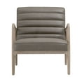 thumbnail image 2 of 33 Inch Vegan Faux Leather Upholstered Accent Chair, Channel Stitched, Gray, 2 of 5