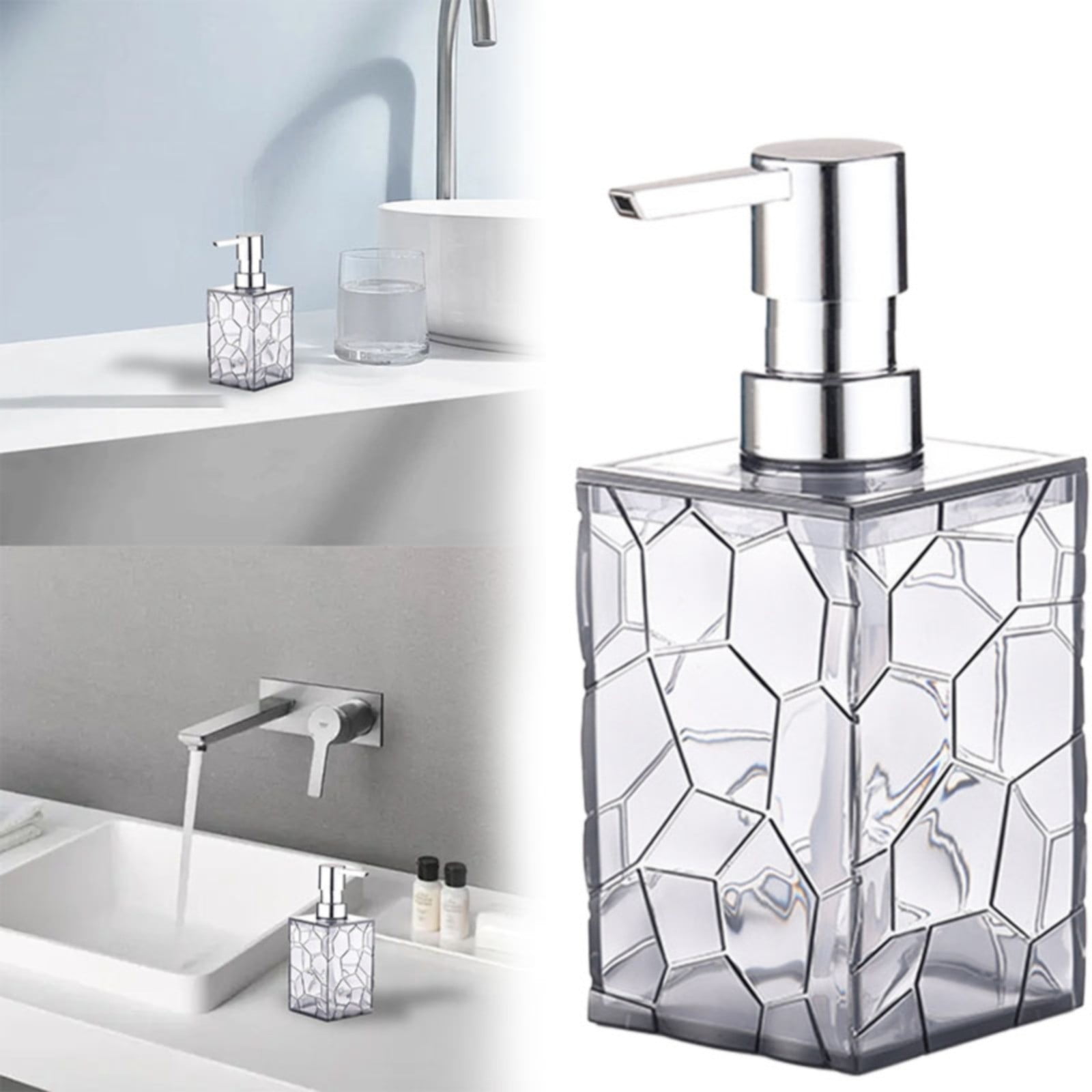Foldable And Dustpan Set 2 Pack Proof Clear Soap Dispenser Acrylic Plastic Hand Soap Lotion Dispenser Set For Bathroom Decor Kitchen College Dorm