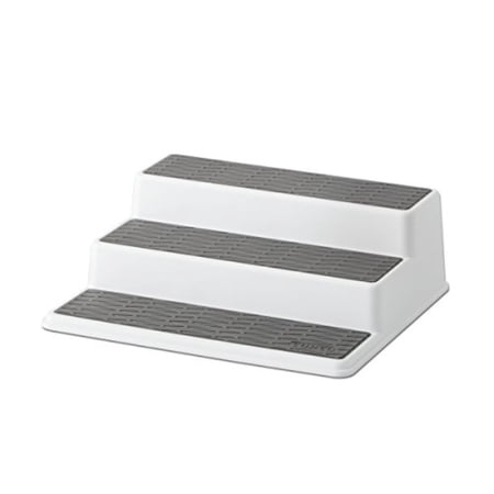 copco 2555-0189 non-skid 3-tier spice pantry kitchen cabinet organizer, 10-inch, white/gray