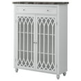 thumbnail image 3 of Pilaster Designs Helsinki Wood Bathroom Floor Storage Cabinet w/ Drawer in White, 3 of 5