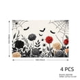 thumbnail image 4 of JOOCAR Halloween Rose Spider Web Bat Linen Table Mats Set of 4 for Home Kitchen Table Decor 12x18 inch, 4 of 5