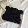 thumbnail image 4 of Skymirror Winter Hat Solid Color Stretchy Super Soft Windproof Extra-Thick Keep Warm Polyester Women Outdoor Knitted Cute Bear Ears Hat for Girl, 4 of 8