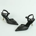 thumbnail image 5 of White Sandals 2024 Spring Fashion Versatile Cup High Heel Pointed Hollow Sandals Women's Shoes Black 39, 5 of 8