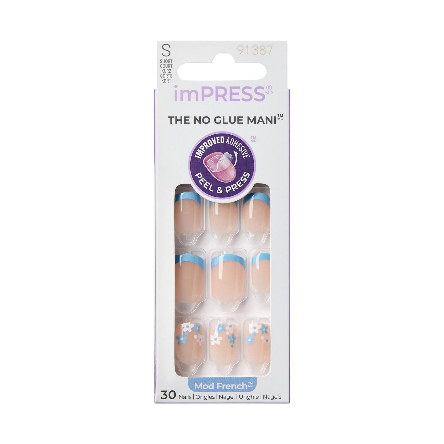 imPRESS Française - The No Glue Mani, Snooze, Court Carré-ovale, 30u. Eye Liner, Bronze 840