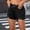*Black, variant on ClodeEU Women's Rhinestone Jeans Shorts with Pocket and Belt Casual Fashion Denim Short Blue,Womens Plus L