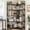 5 floors Black + Retro Colors, variant on 7-Tier Corner Bookshelf, 86" H L-Shaped Bookcase with Wood Board, Industrial Storage Shelf for Living Room, Bedroom, Office