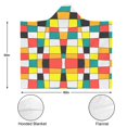 thumbnail image 3 of Wearable Blanket,Rainbow Checkered Pattern Hooded Wearable Flannel Blanket for Adults & Teens,Winter Poncho Shawl Wrap Cape Cozy Anti-Pill,50"x60", 3 of 5