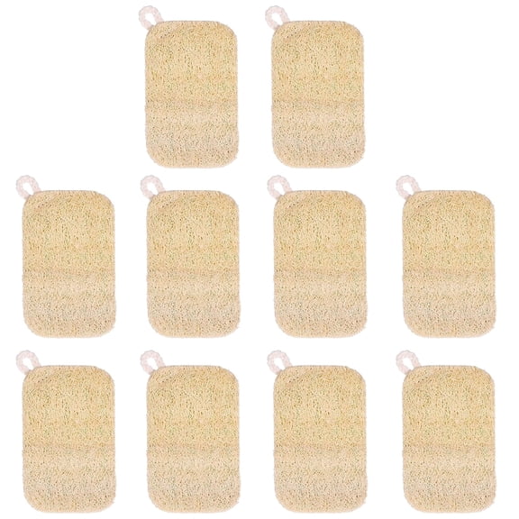 SMIGLISIFY 10 Pack Double Layer Natural Loofah Kitchen Cleaning Sponges Compostable Eco-Friendly Dish Scrubber Pads