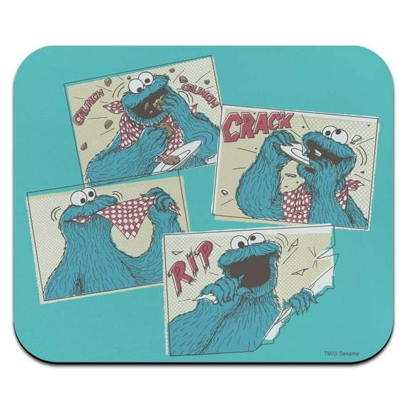 Sesame Street Cookie Monster Comic Low Profile Thin Mouse Pad Mousepad