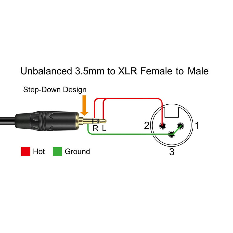 F-XLR 3.5mm (TRS) Mini-Jack F Mic Adapter to 3-pin XLR M | Movo