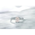 thumbnail image 6 of Gem Stone King 10K White Gold Peach Morganite and White Diamond Solitaire Engagement Ring for Women | 1.00 Cttw | Oval 8X6MM | Gemstone October Birthstone | Size 9, 6 of 7