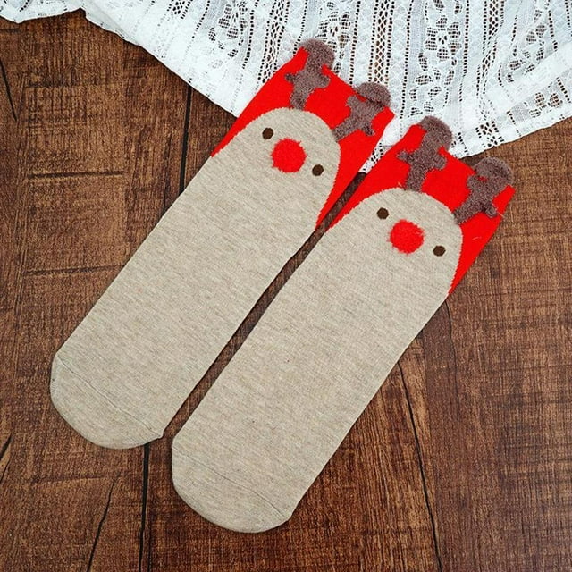 Calcetines de dibujos animados para mujer Hugo navideños